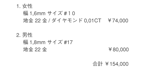 槌目（つちめ）のリング